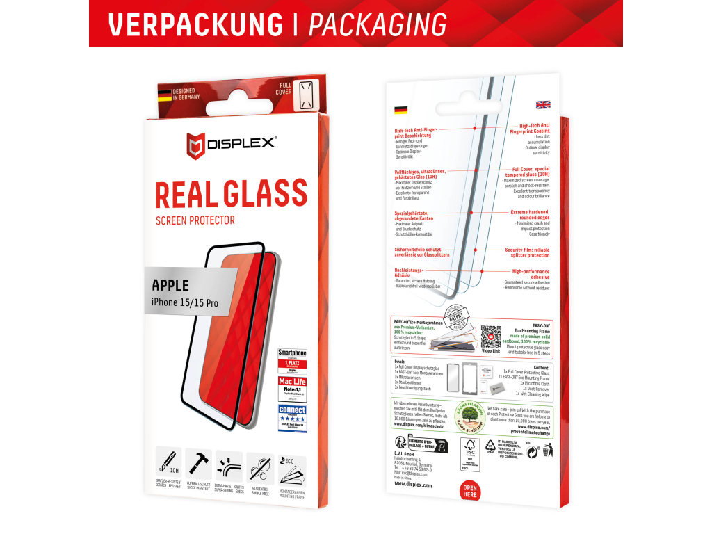 DISPLEX Real Glass FC Apple iPhone 15/15 Pro