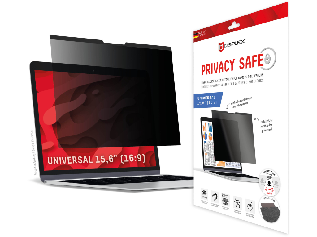 DISPLEX Privacy Safe Magnetic Laptop Universal 15.6inch 16:9