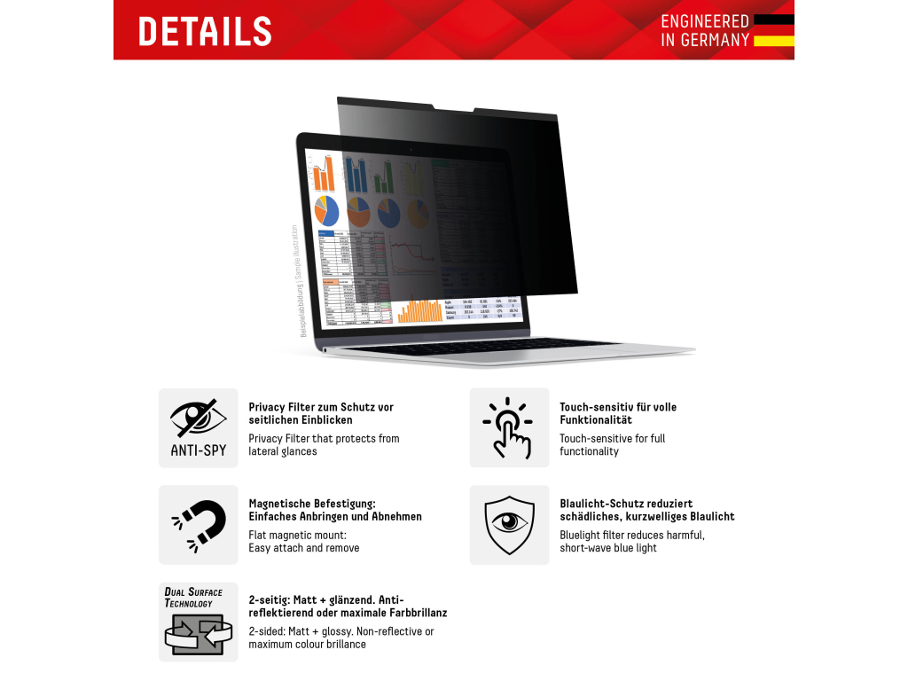 DISPLEX Privacy Safe Magnetic Laptop Universal 15.6inch 16:9