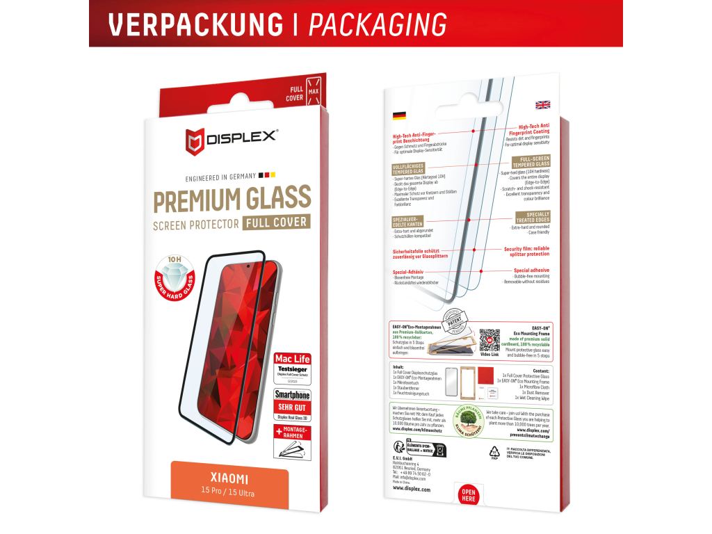 DISPLEX Premium Glass 3D Xiaomi 15 Pro/15 Ultra