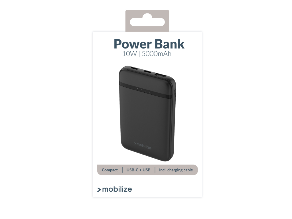 Mobilize Power Bank 5000mAh 10W Black