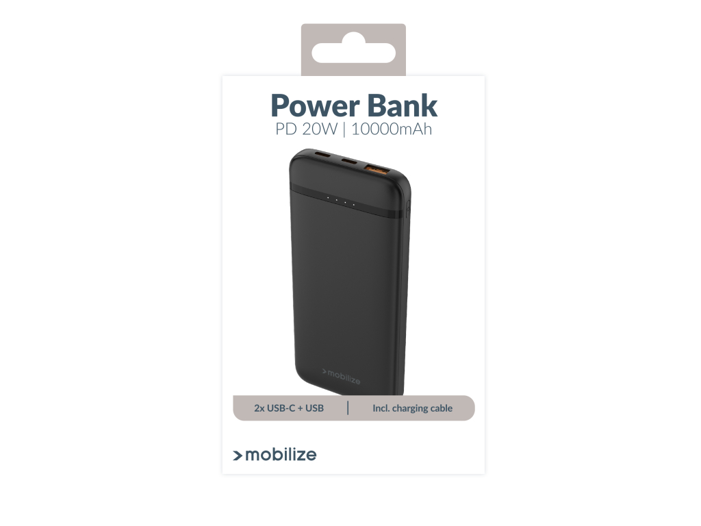 Mobilize Power Bank 10000mAh PD 20W Black