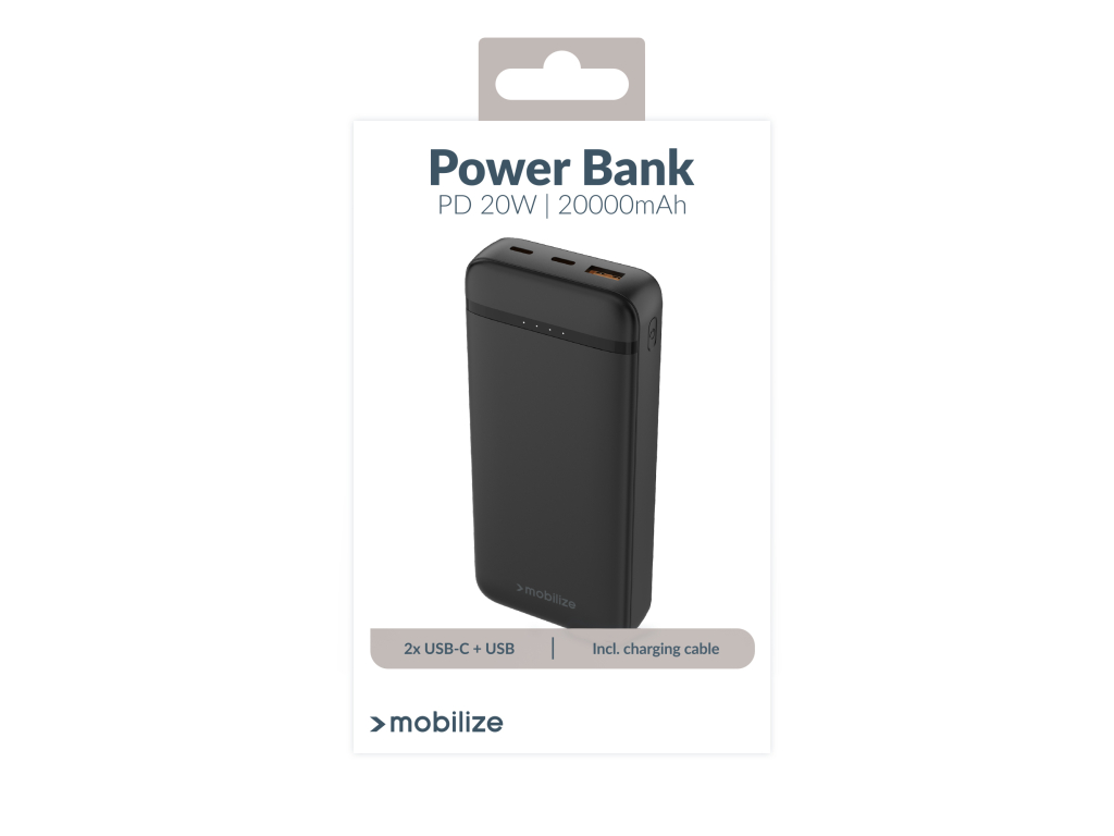 Mobilize Power Bank 20000mAh PD 20W Black