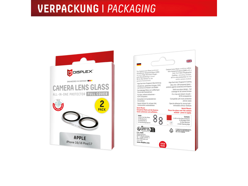 DISPLEX CamGlass All-In-One iPhone 16/16 Plus/17