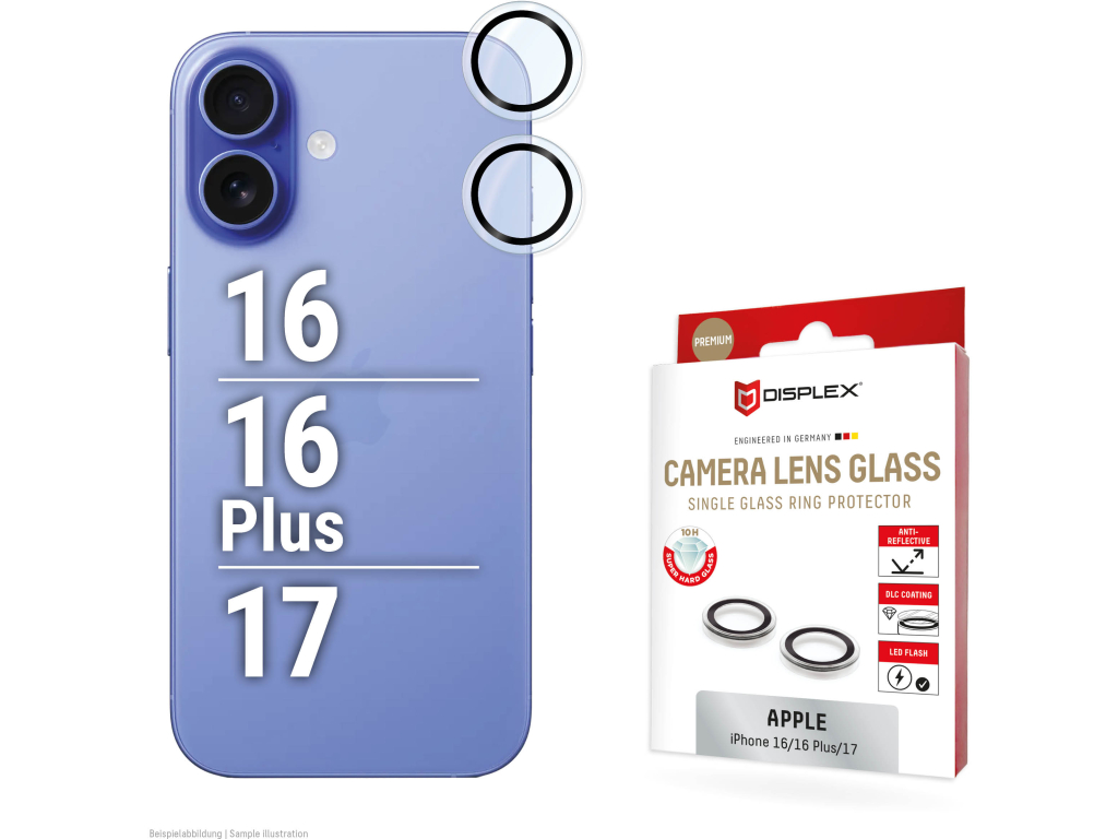 DISPLEX CamGlass Single Lens iPhone 16/16 Plus/17
