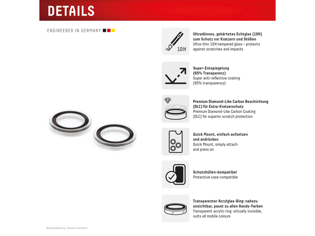 DISPLEX CamGlass Single Lens iPhone 16/16 Plus/17