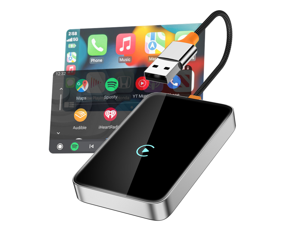 Mobilize Premium 2in1 Adapter for Wireless Apple Carplay/Android Auto Black