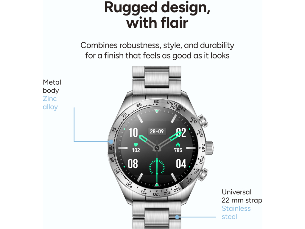 KSIX Smartwatch Elite with AMOLED-display Silver