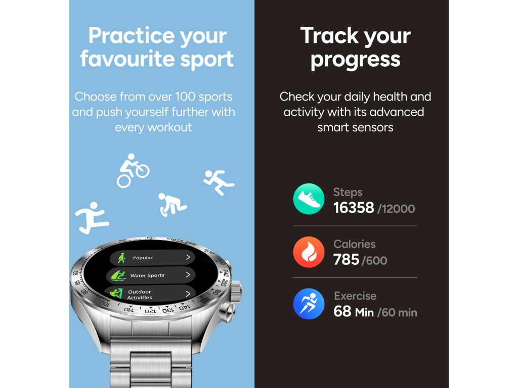 KSIX Smartwatch Elite with AMOLED-display Silver