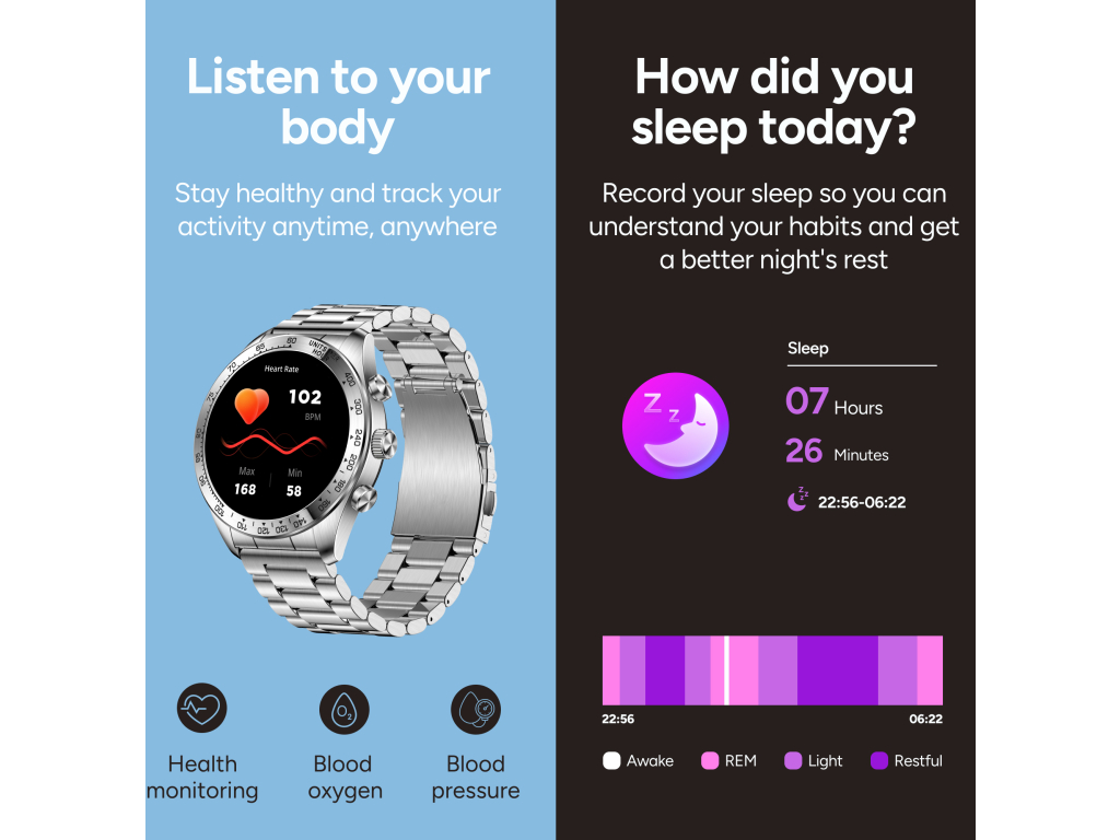 KSIX Smartwatch Elite with AMOLED-display Silver