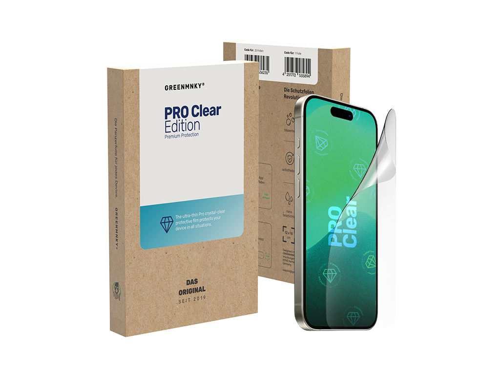 GREENMNKY PRO HD Clear Edition for Smartphone 7inch (per 25 stuks)