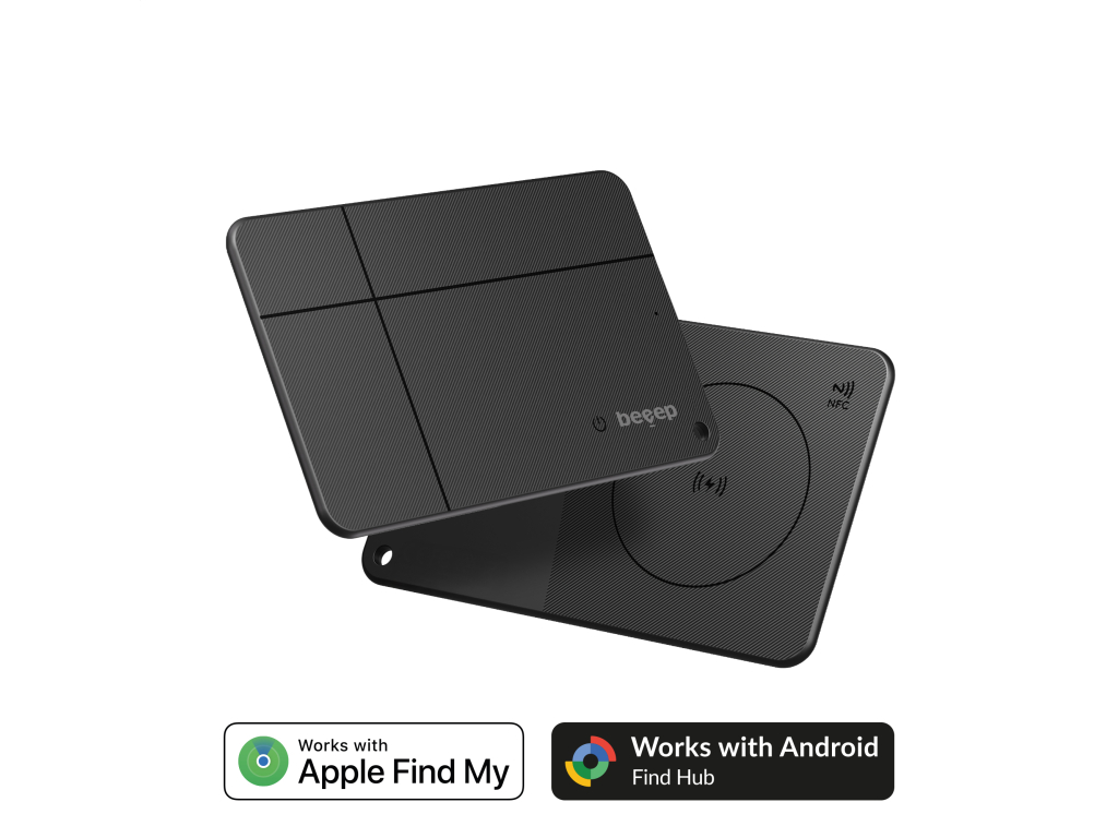 Beeep OneTag Apple Find My & Android Tracker - Wallet Card Wireless Rechargeable - Black