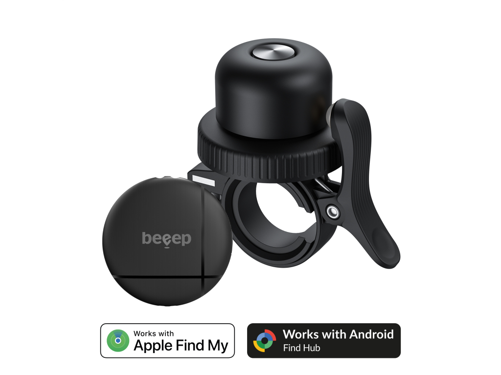 Beeep OneTag Apple Find My & Android Tracker Black & Bicycle Bell