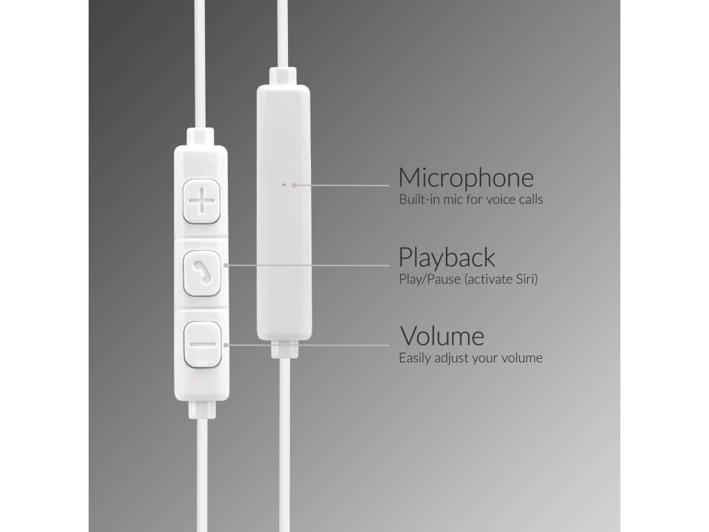 Mobilize In-ear Stereo Headset with Remote USB-C White