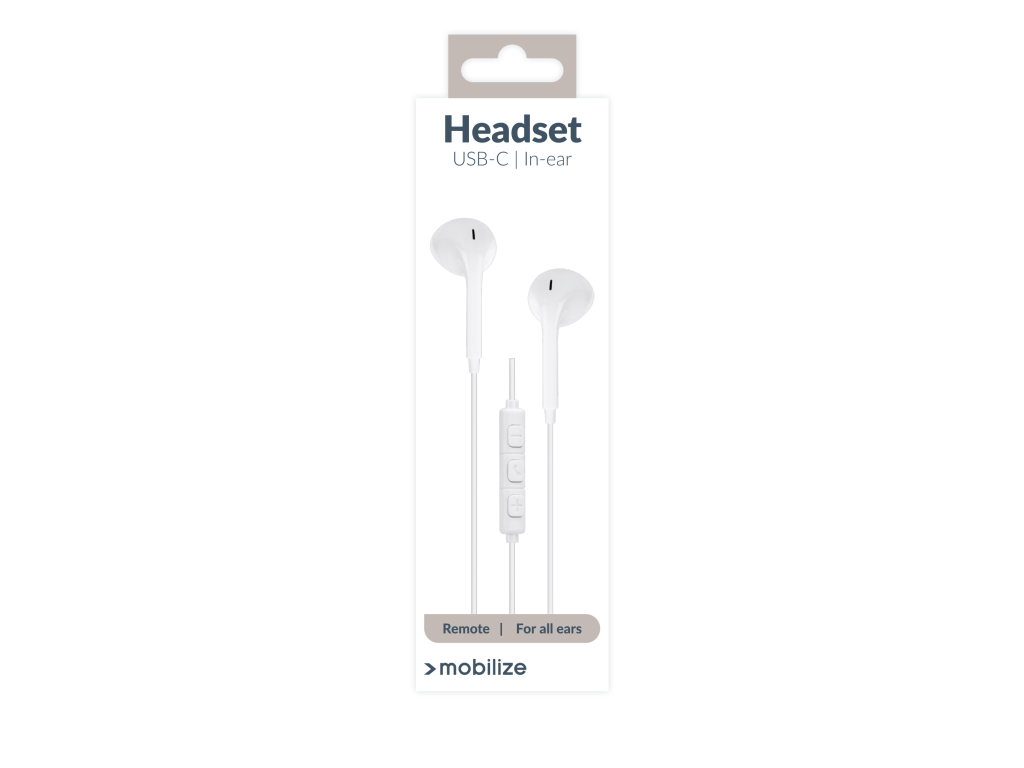 Mobilize In-ear Stereo Headset with Remote USB-C White