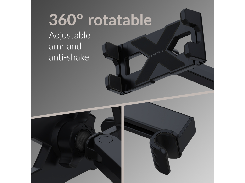 Mobilize Headrest Tablet & Smartphone Car Holder Black