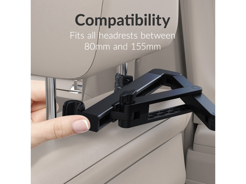 Mobilize Headrest Tablet & Smartphone Car Holder Black