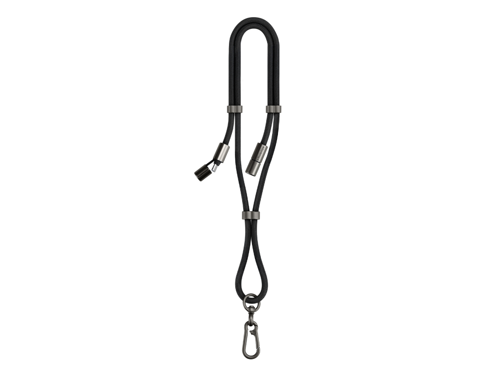 Mobilize Lanyard Nylon Cable - USB-C to USB-C - 1.85m - 60W Black