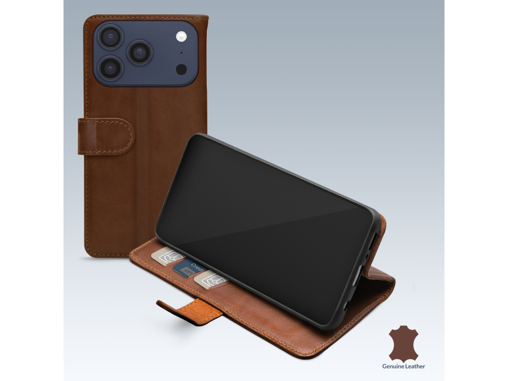 Mobilize Leather Wallet Apple iPhone 17 Pro/18 Pro Brown