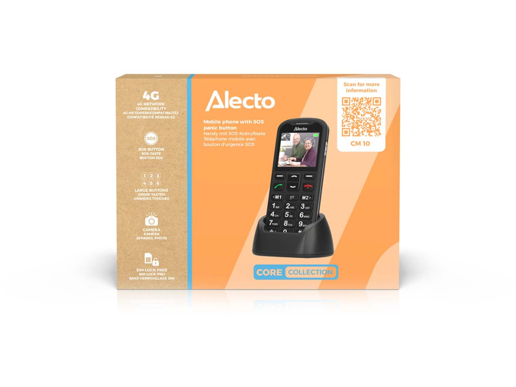 CM10 Alecto Big Button GSM 4G Black