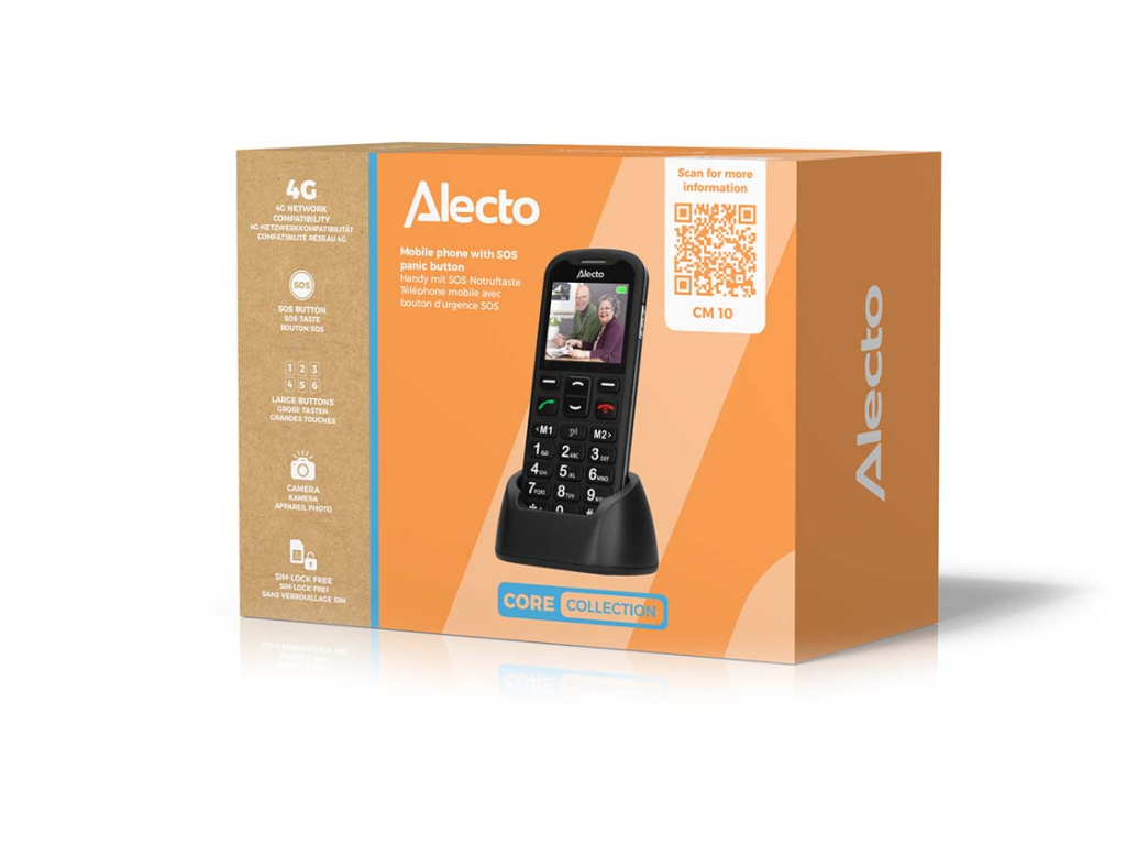 CM10 Alecto Big Button GSM 4G Black