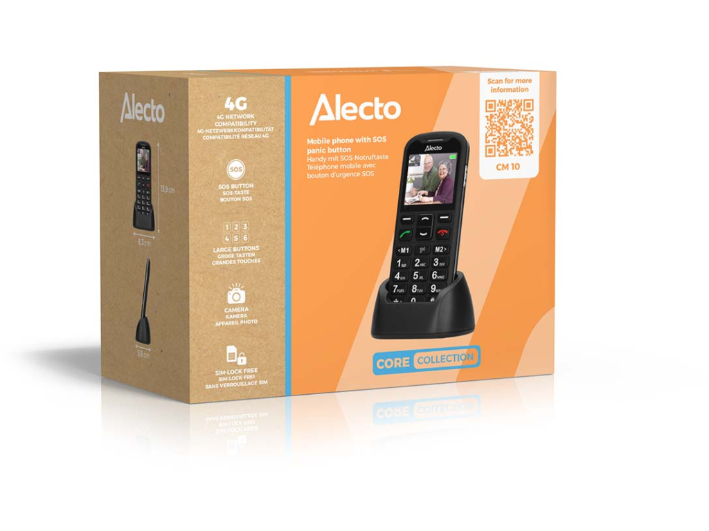 CM10 Alecto Big Button GSM 4G Black