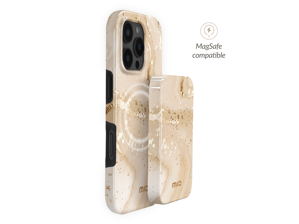 MIO Powerbank 5000mAh with Double sided Magsafe Compatibility Gold Marble - Glossy