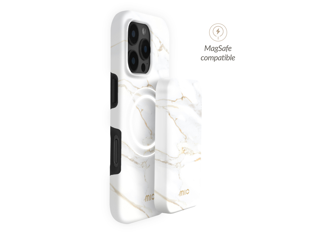 MIO Powerbank 5000mAh with Double sided Magsafe Compatibility White Marble - Matt