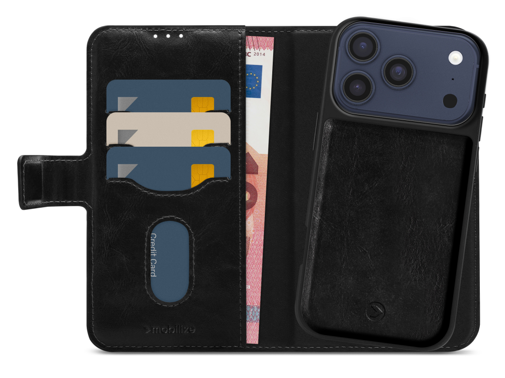 Mobilize 2in1 Magsafe Compatible Gelly Wallet Case Apple iPhone 17 Pro Max/18 Pro Max Black