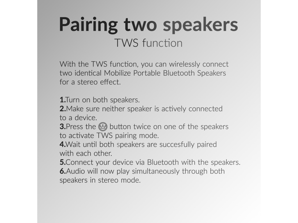 Mobilize Portable Bluetooth Speaker TWS Black