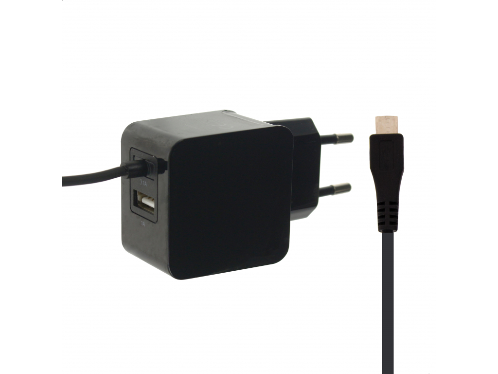 Mobilize Wall Charger USB + Micro USB 15W 1m. Black