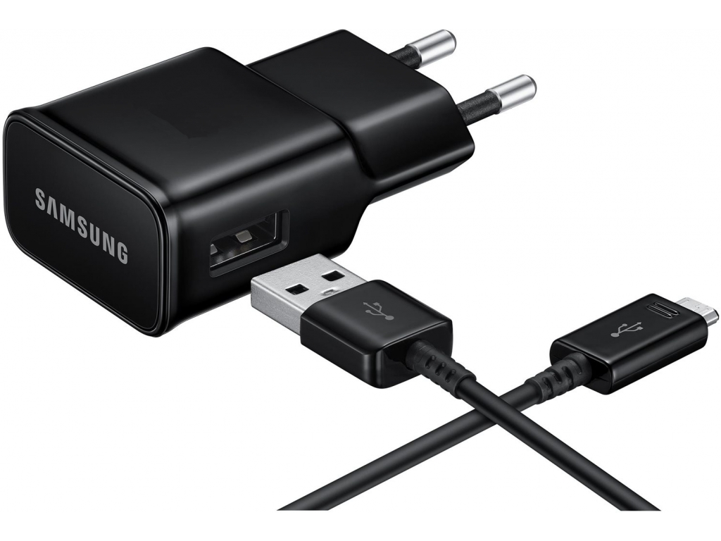 EP-TA12EBE Samsung Travel Charger incl. USB-C Cable 2.0A Black Bulk