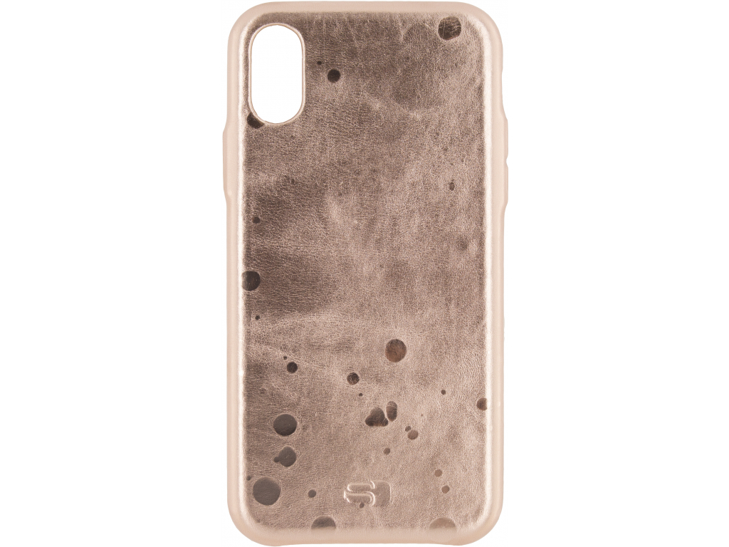 Senza Glam Leather Cover Apple iPhone X/Xs Metallic Rosé