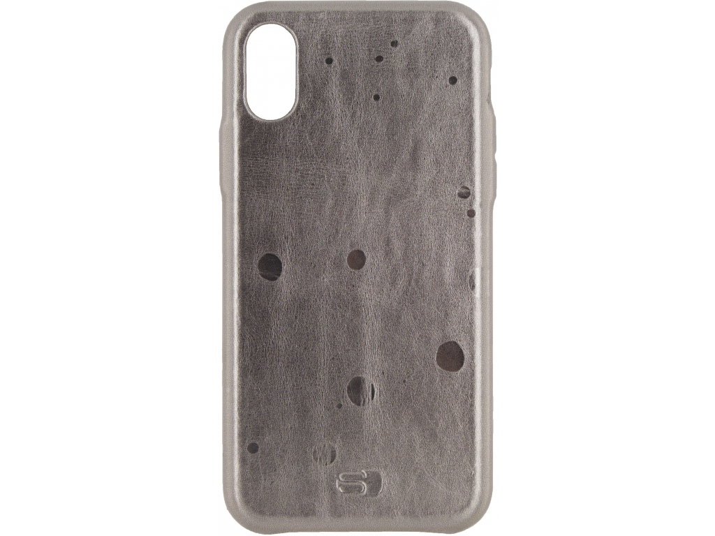 Senza Glam Leather Cover Apple iPhone X/Xs Metallic Grey