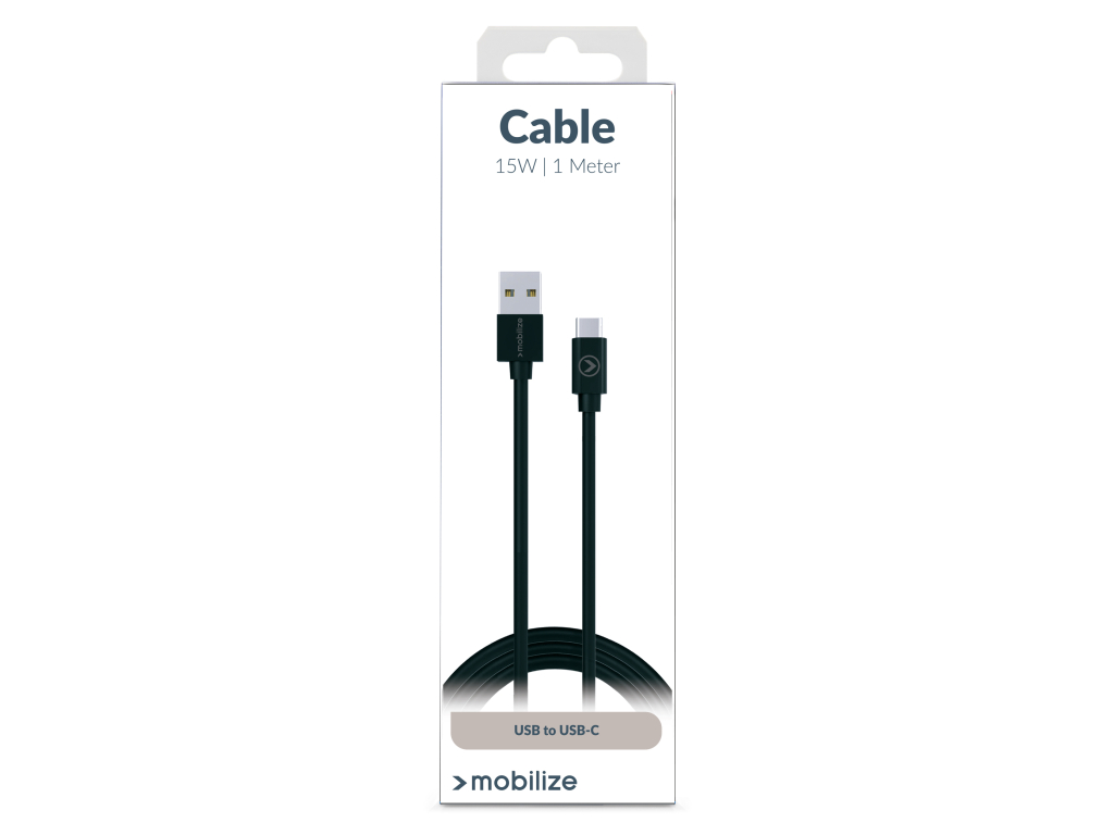 Mobilize Charge/Sync Cable USB-C 1m. 15W Black