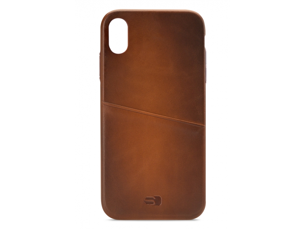 Senza Desire Leather Cover with Card Slot Apple iPhone Xs Max Burned Cognac