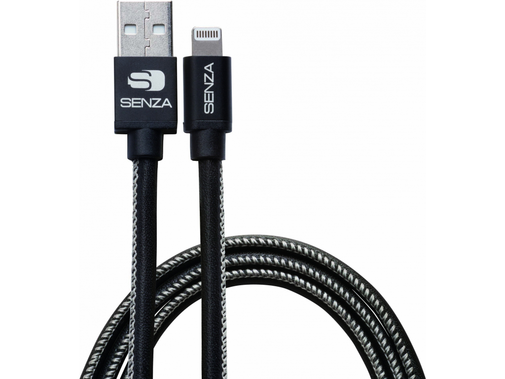 Senza Premium Leather Charge/Sync Cable Lightning 1.5m Black