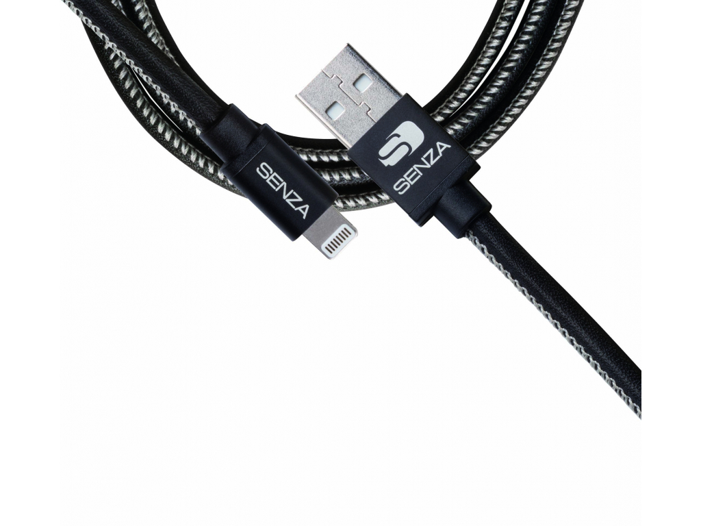 Senza Premium Leather Charge/Sync Cable Lightning 1.5m Black