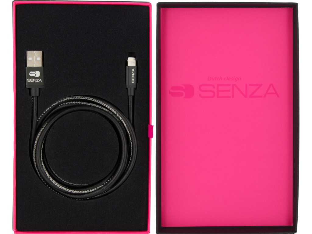 Senza Premium Leather Charge/Sync Cable Lightning 1.5m Black