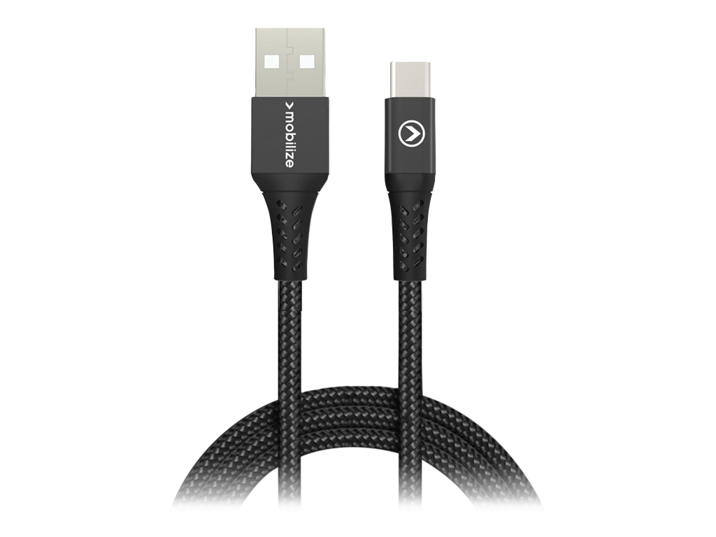 Mobilize Strong Nylon Cable USB to USB-C 1m. 15W Black