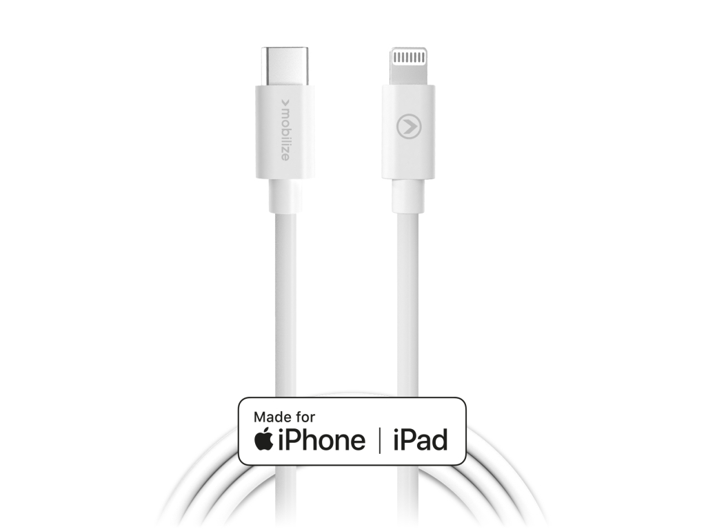 Mobilize Cable USB-C to Apple MFi Lightning 1m. 60W White