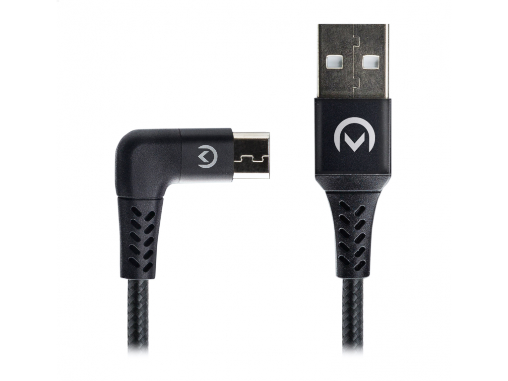 Mobilize Strong Nylon 90° Cable Micro USB 1.5m. 12W Black