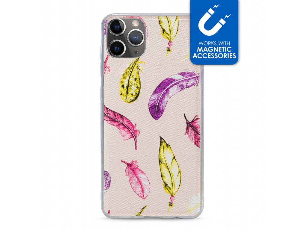 My Style Magneta Case for Apple iPhone 11 Pro Beige Feathers