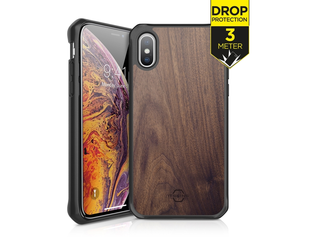 ITSKINS Level 2 HybridFusion for Apple iPhone Xs Max Dark Wood