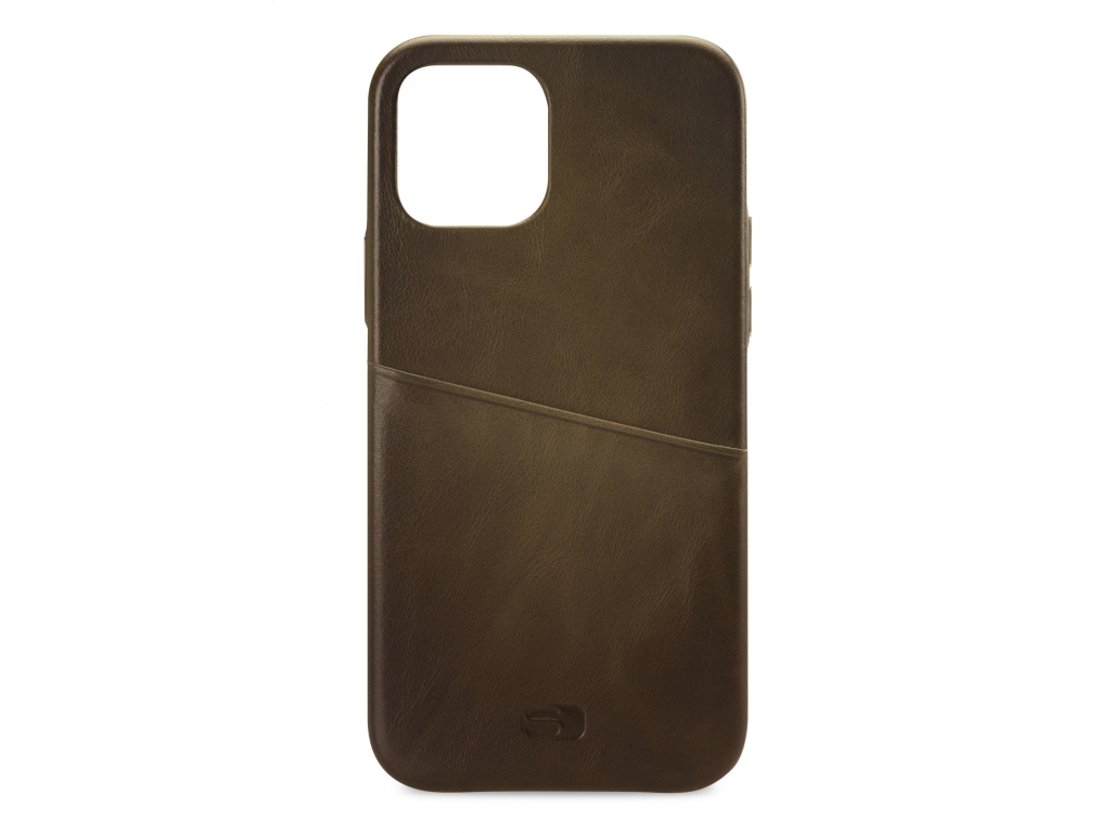 Senza Desire Leather Cover with Card Slot Apple iPhone 12 Mini Burned Olive