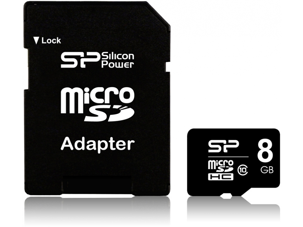 Silicon Power Micro SDHC incl. SD Adapter 8GB Class 10