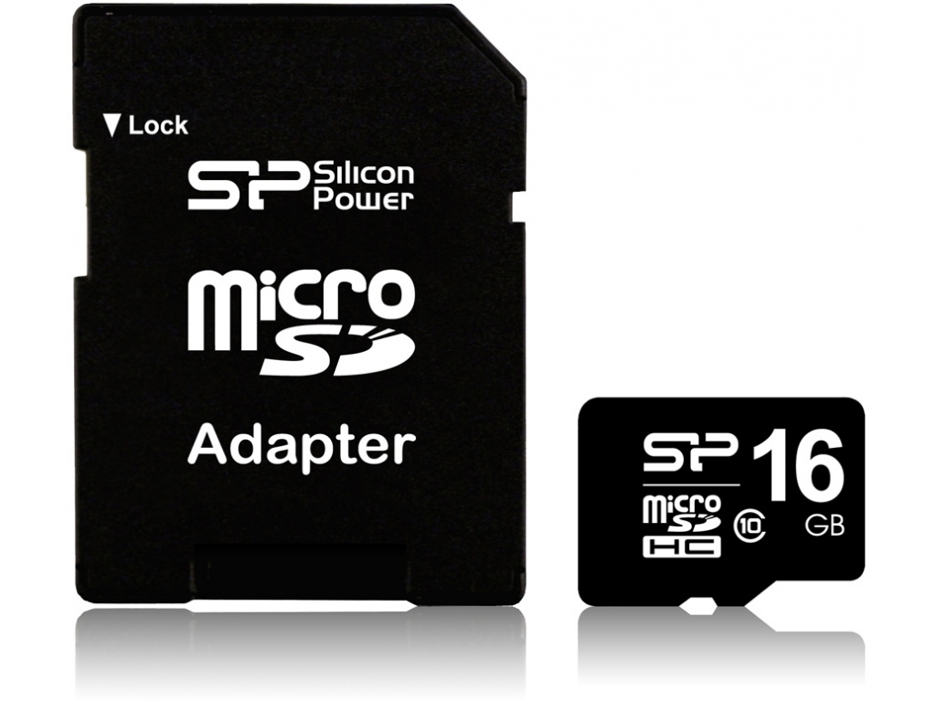Silicon Power Micro SDHC incl. SD Adapter 16GB Class 10