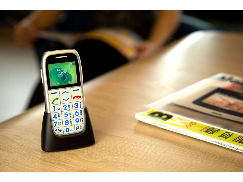 PM-595 Profoon Big Button GSM incl. Cradle Silver