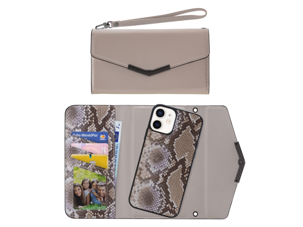 Mobilize 2in1 Elegant Magnet Clutch Apple iPhone 12 Mini Beige Snake