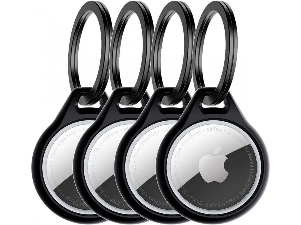 ITSKINS Level 2 AirCover Solid for Apple Airtag Black (4-Pack)